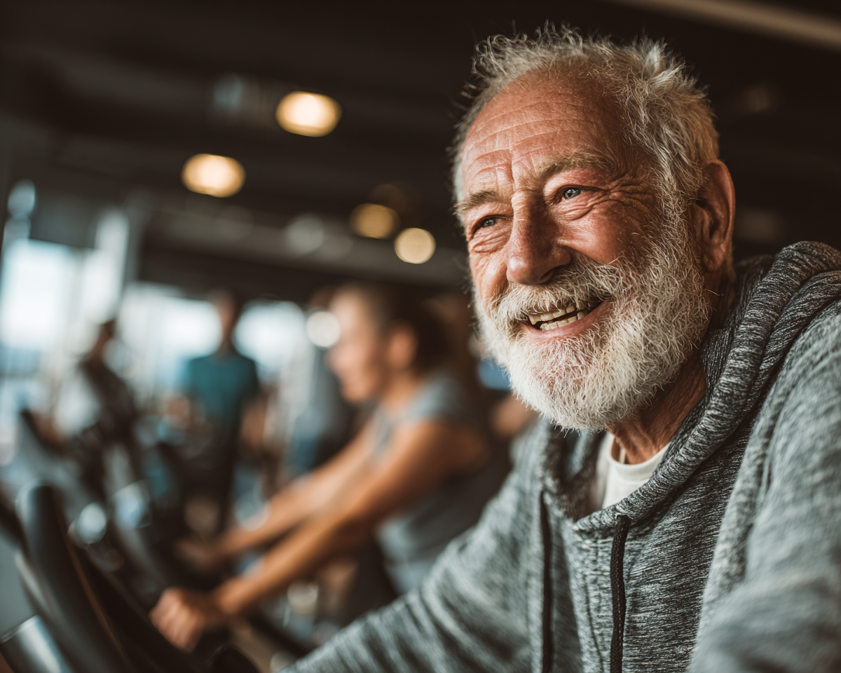 Seniori bucurându-se de exerciții în grup
